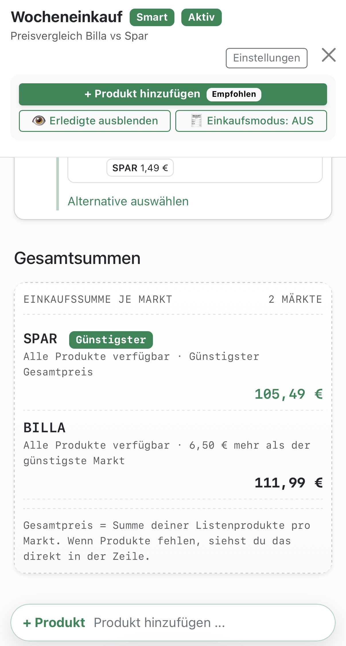 Einkaufsliste Screenshot 1