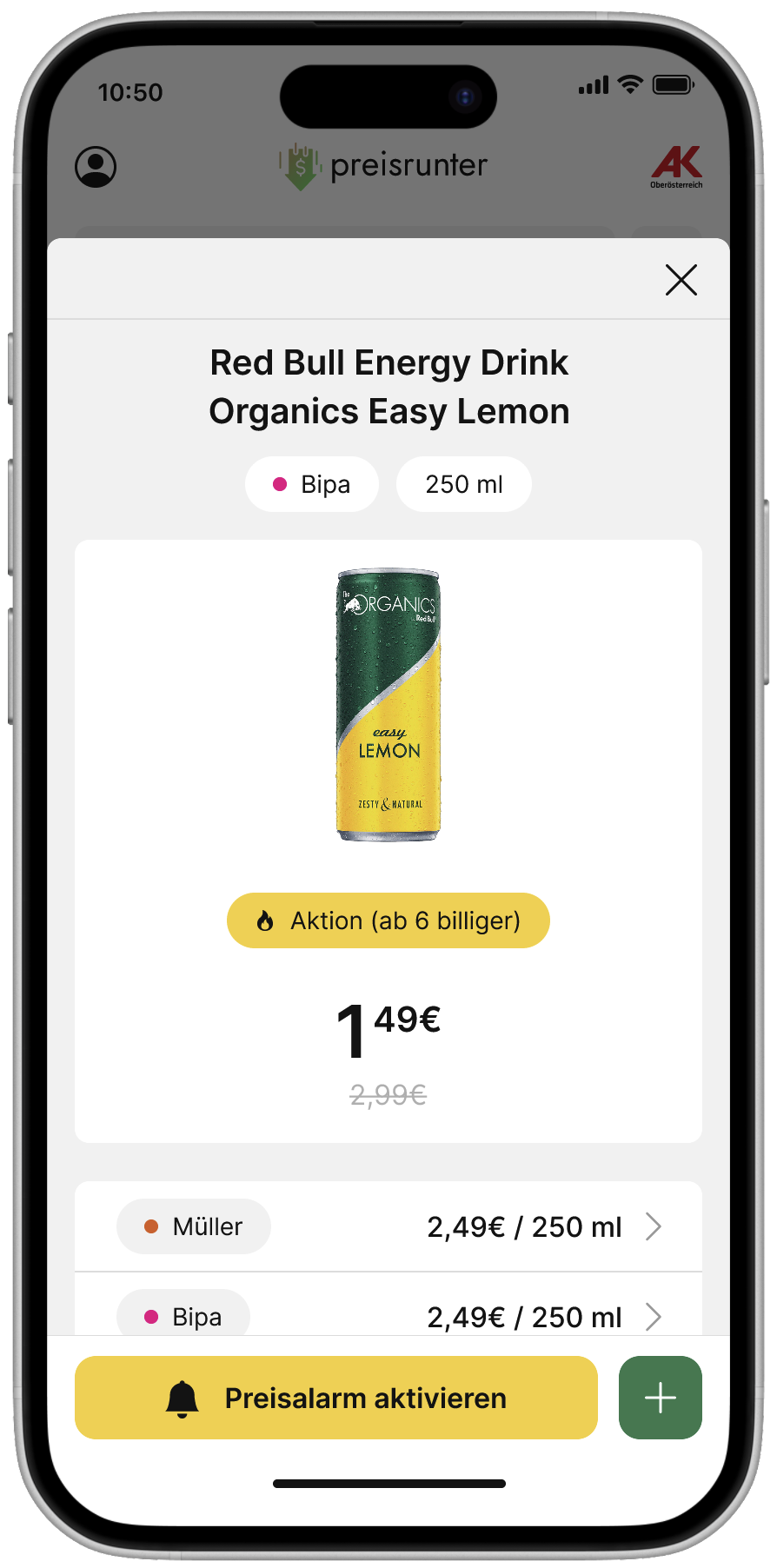 Vorschau Preisrunter App
