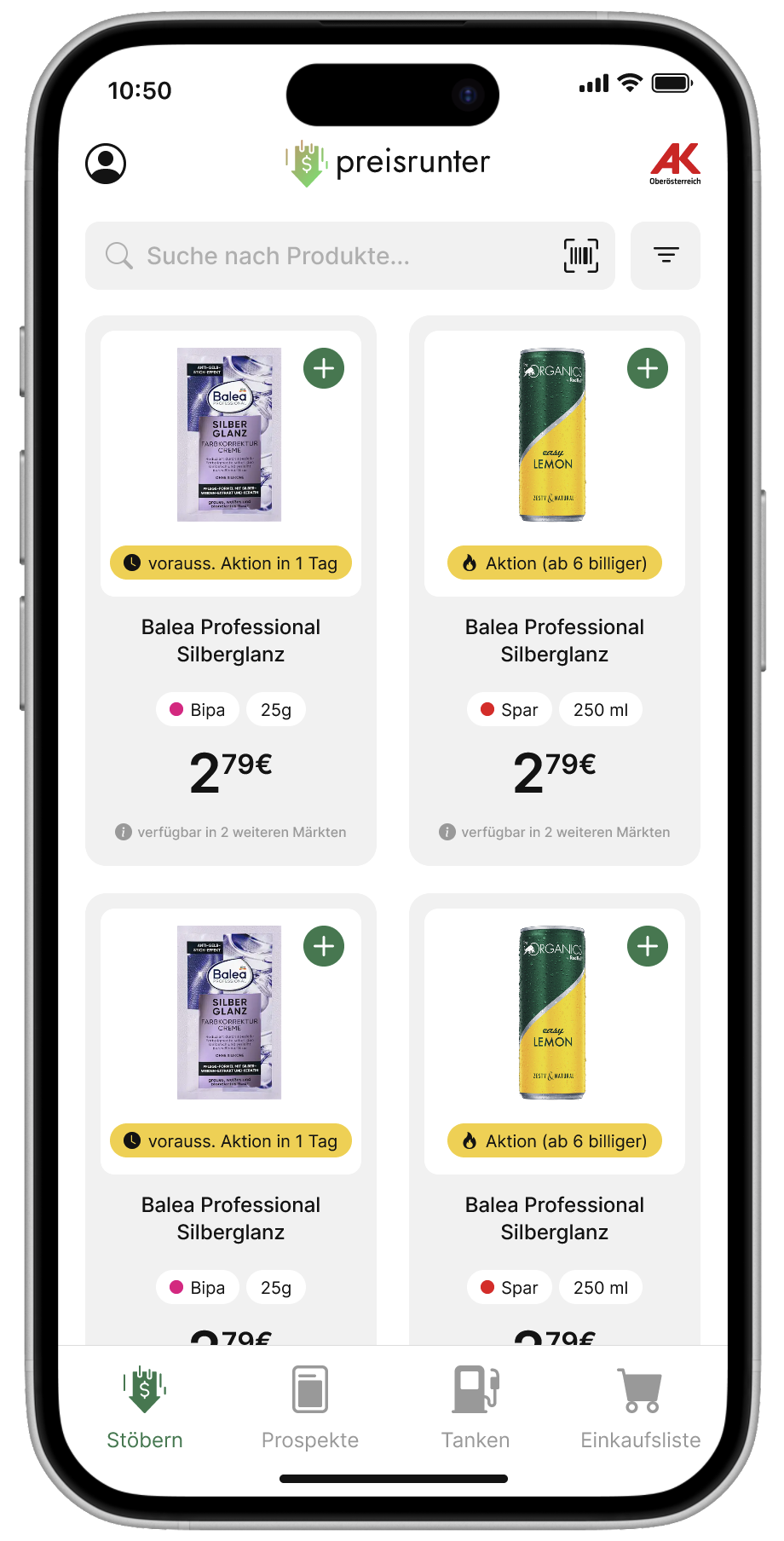 Vorschau Preisrunter App