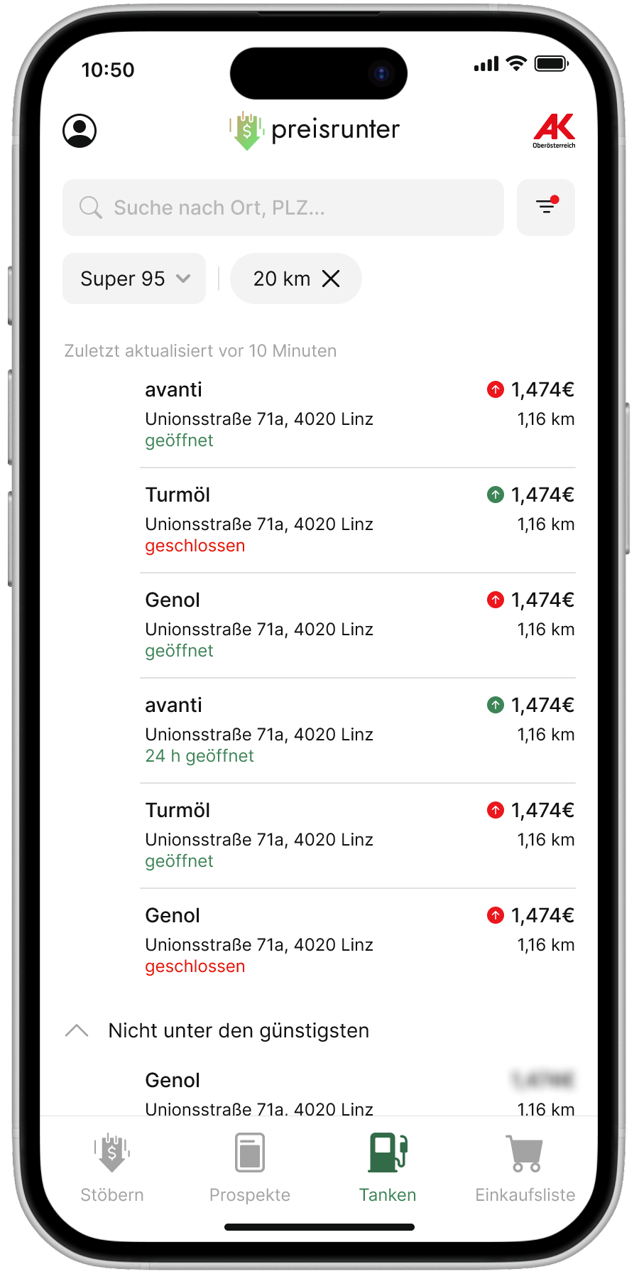 Vorschau Preisrunter App